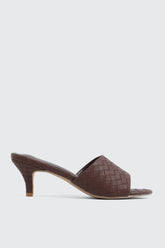 Woven Mule Kitten Heels