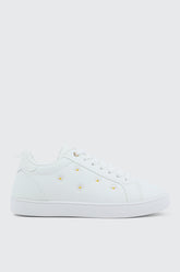 White Lace Up Sneakers