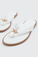 V-Strap Sandals with Starfish Detail