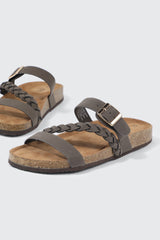 Braided Strap Slide Sandals