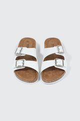 Double Buckle Slide Sandals