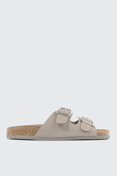 Double Buckle Slide Sandals