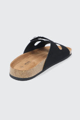 Double Buckle Slide Sandals