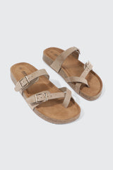 Double Buckle Toe Ring Sandals