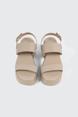 Faux Leather Wedge Sandals