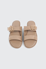 Faux Suede Flat Sandals