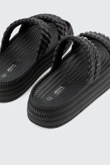 Double Braided Strap Slide Sandals