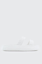 Double Braided Strap Slide Sandals