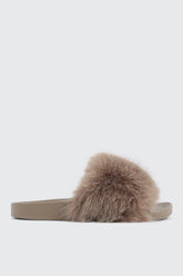 Faux Fur Pool Slides Sandals