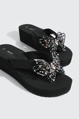 Butterfly Wedge Flip Flops