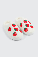 Plush Strawberry Slippers