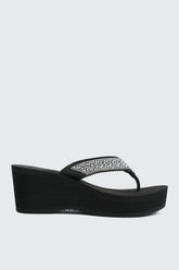 Crystal Wedge Flip Flops