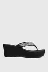 Crystal Wedge Flip Flops