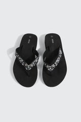Jelly Flip-Flops with Beaded Strap