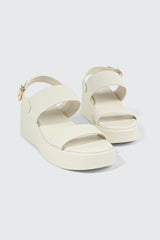 Faux Leather Wedge Sandals