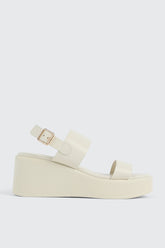 Faux Leather Wedge Sandals