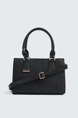 Faux Leather Structured Handbag