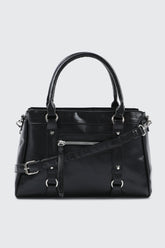 Crinkle Faux Leather Tote Bag