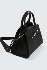 Faux Suede Structured Handbag
