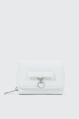 Folded Wallet with Heart Charm Detail