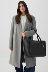 Faux Leather Tote Bag with Padlock Charm