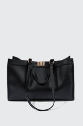 Large Faux Leather Tote Bag