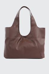 Large Faux Leather Slouchy Shoulder Bag