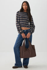 Large Faux Leather Slouchy Shoulder Bag