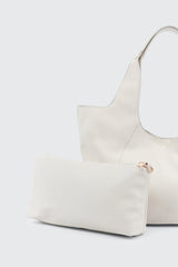 Large Faux Leather Slouchy Shoulder Bag