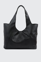 Large Faux Leather Slouchy Shoulder Bag