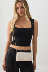 Faux Leather Envelope Clutch