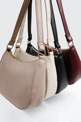 Crescent Faux Leather Shoulder Bag