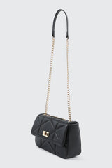 Quilted Faux Leather Crossbody Bag
