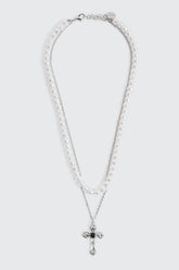 Cross Pendant Layered Necklace