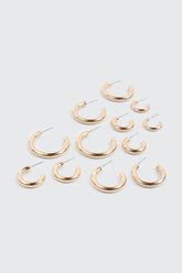 6 Pack Hoop Earrings