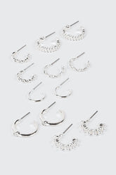 6 Pairs Twisted Huggie Earrings