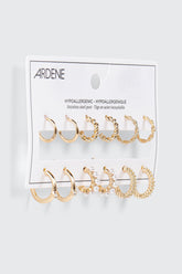3-Pair Twisted Huggie Hoop Earrings