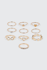 10 Ring Star Heart Set