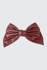Faux Leather Bow Barrette