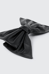 Faux Leather Bow Barrette