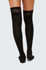 Lace Trim Over the Knee Socks