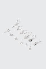 12-Pack Stud Hoop Earrings