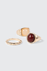 3-Pack Stone Ring Set