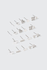 9 Pairs of Mixed Shapes Stud Earrings