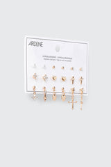 9 Pairs Stud and Drop Earrings