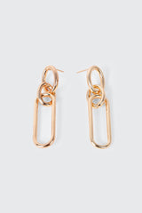 Oval Link Double Loop Earrings