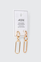 Oval Link Double Loop Earrings