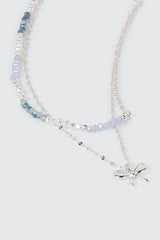 2-Row Bow Beaded Necklace
