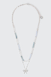 2-Row Bow Beaded Necklace