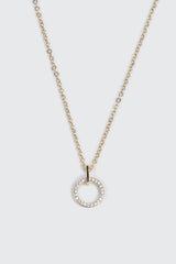 14K Gold Circle Pendant Necklace